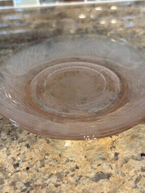 Vintage Pink Glassware Saucers Set of 3
